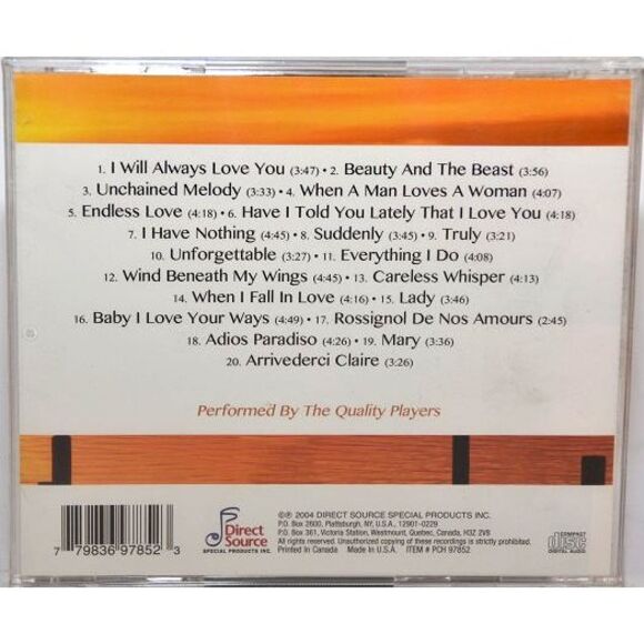 Simply The Best Love Songs Performed by the Quality Players CD - Picture 3 of 3